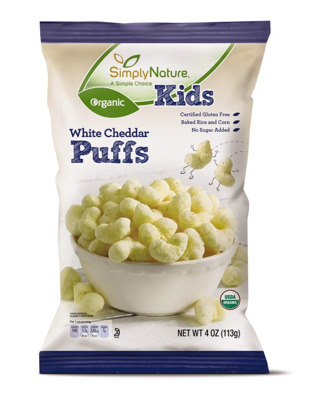 SimplyNature Organic White Cheddar Puffs PTPA Parent Tested Parent